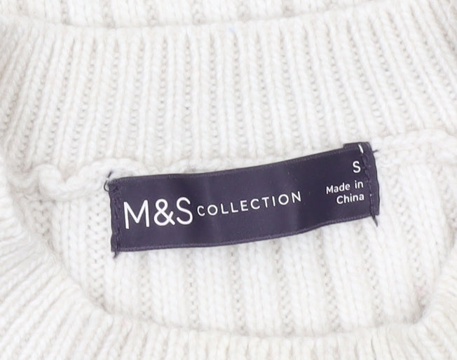Womens UK Size S Marks and Spencer Ivory Pullover Jumper