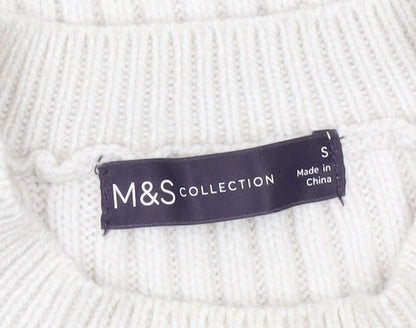 Womens UK Size S Marks and Spencer Ivory Pullover Jumper