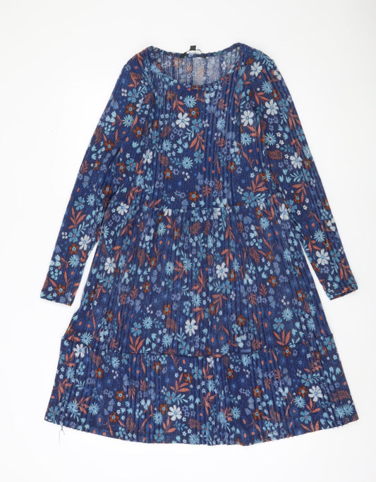 Bonmarché Women's Blue Floral Dress Size 10