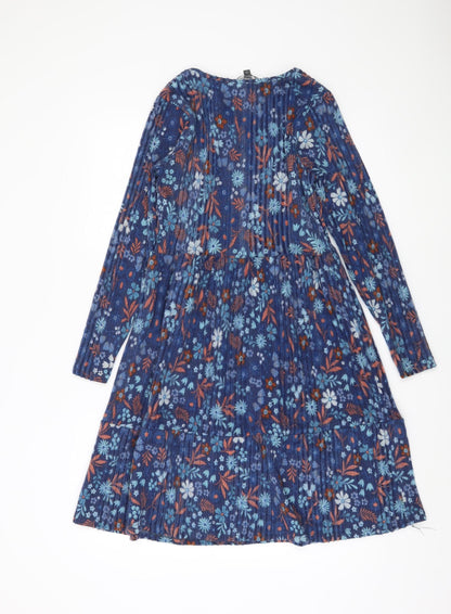 Bonmarché Women's Blue Floral Dress Size 10
