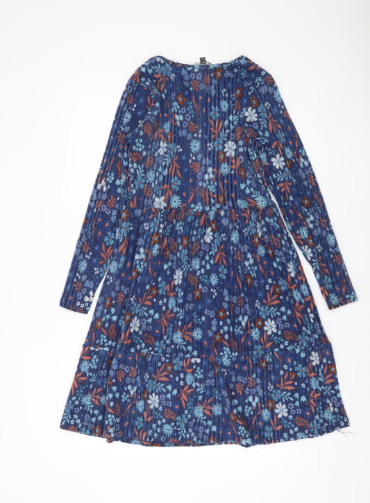 Bonmarché Women's Blue Floral Dress Size 10