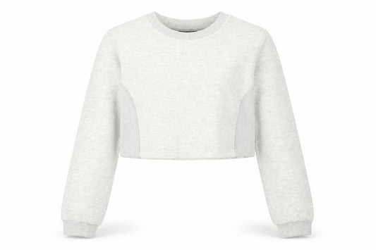 Front view of ASOS Women's Grey Cropped Pullover Sweatshirt, size 12