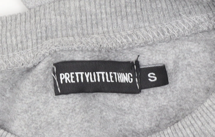 PrettyLittleThing Women's Grey Pullover Sweatshirt S