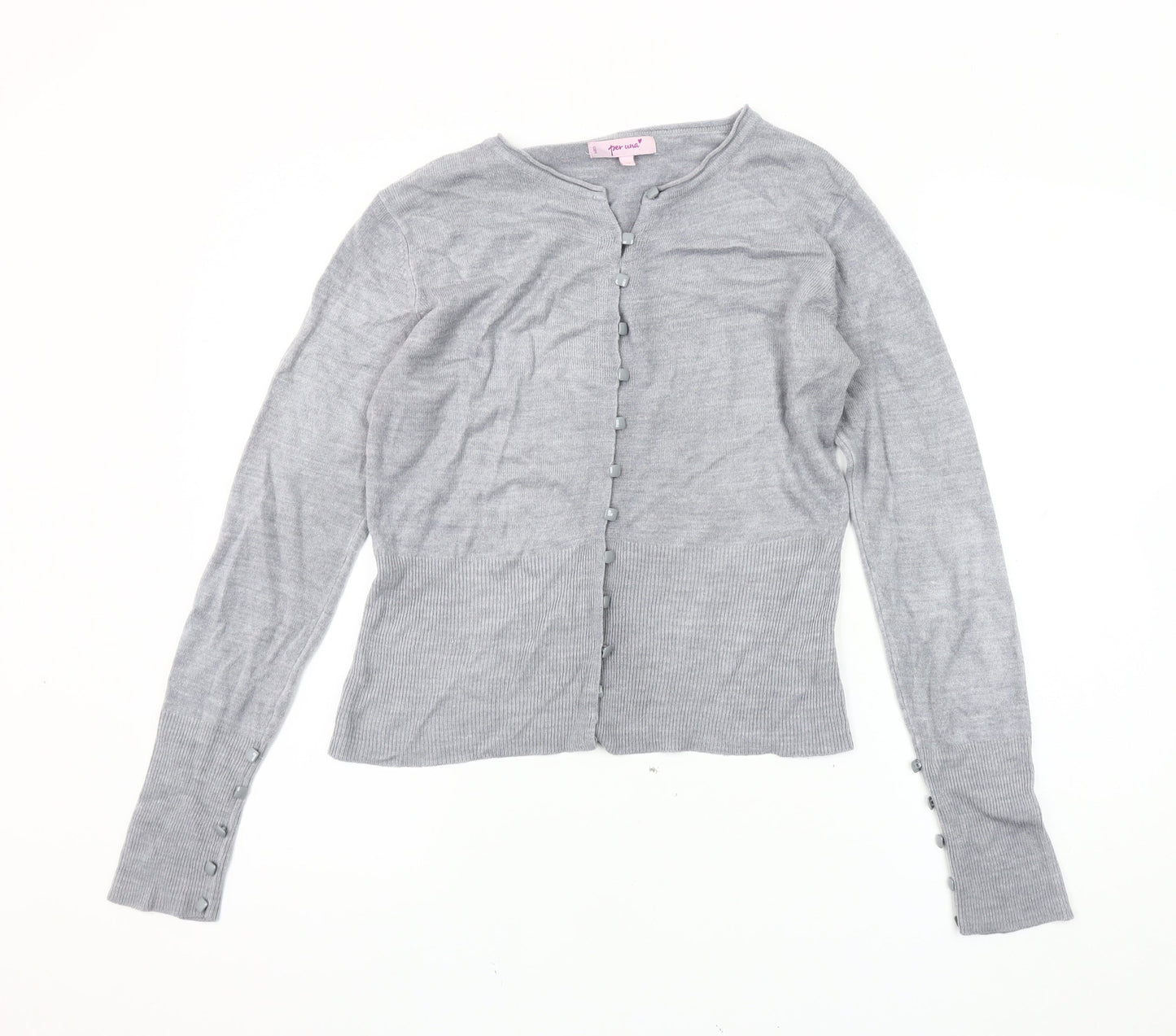 Womens UK Size 12 Marks and Spencer Grey Cardigan Jumper