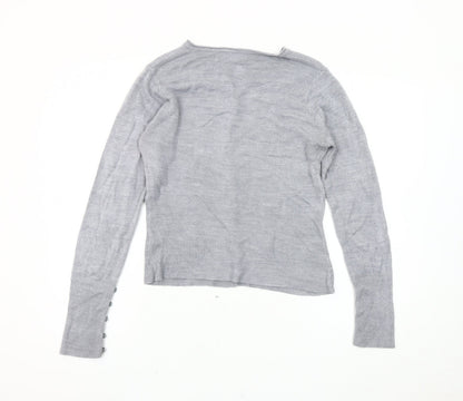 Womens UK Size 12 Marks and Spencer Grey Cardigan Jumper