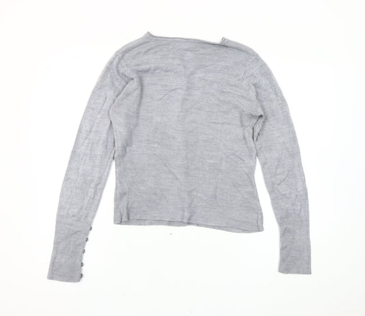 Womens UK Size 12 Marks and Spencer Grey Cardigan Jumper