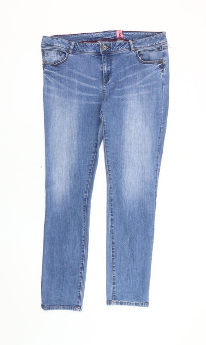 New Look Women's Blue Skinny Jeans Size 16