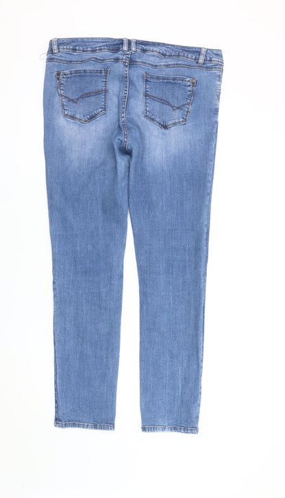 New Look Women's Blue Skinny Jeans Size 16