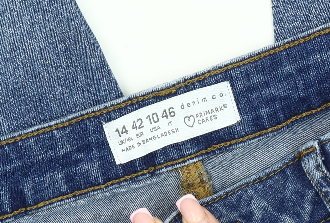 Primark Women's Blue Regular Fit Skinny Jeans Size 14