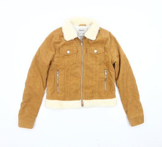 Denim Co. Women's Brown Corduroy Bomber Jacket Size 6