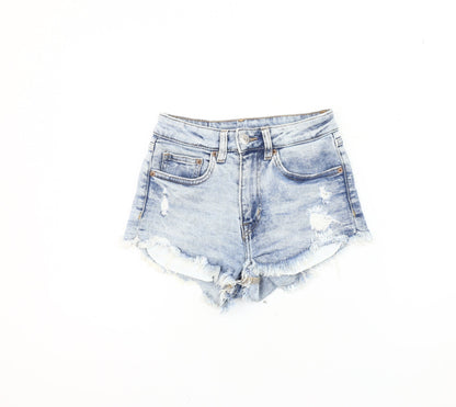 H&M Women's Blue Cut-Off Denim Shorts Size 6