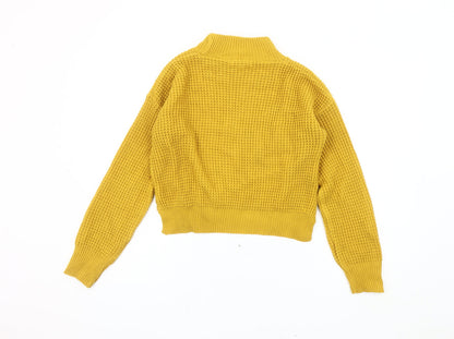 Look of the Day Women's Yellow Acrylic Pullover Jumper