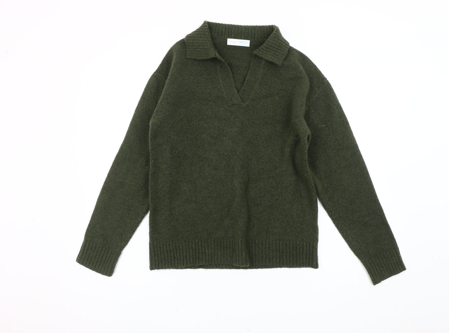 Primark Women's Green V-Neck Pullover Jumper 2XS