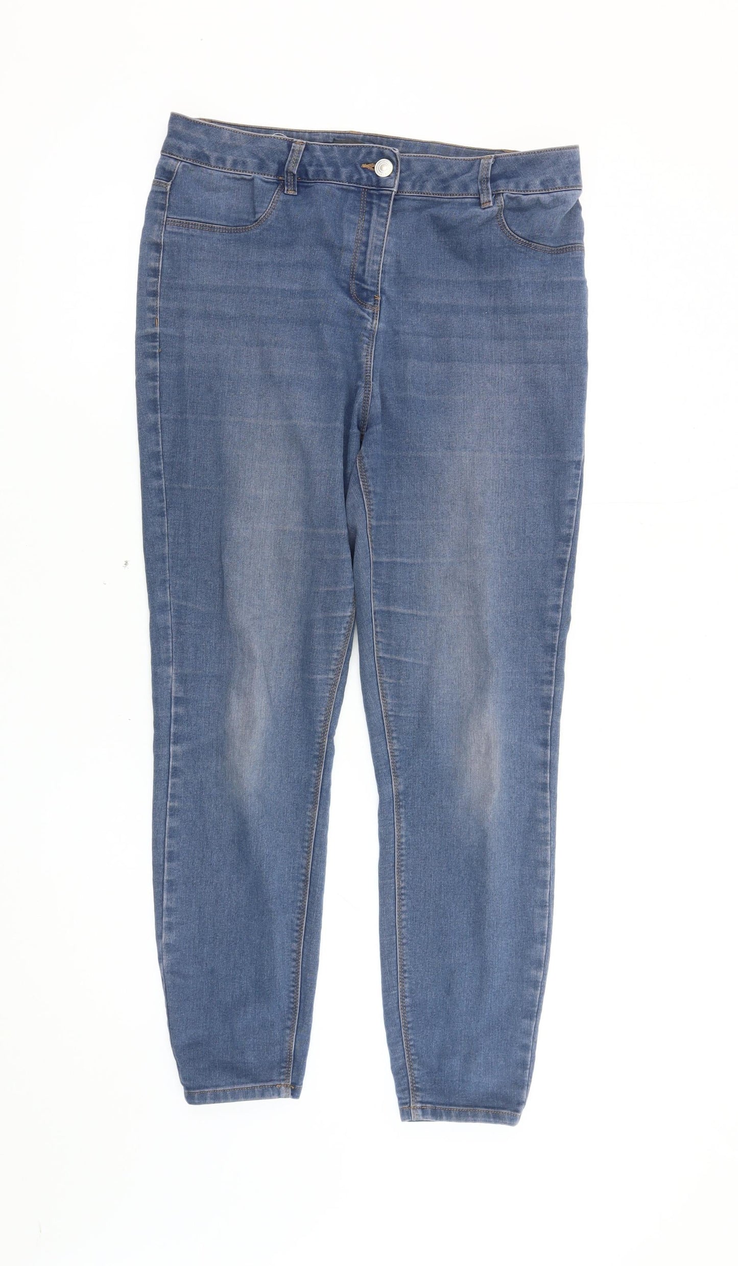 Womens UK Size 12 Papaya Regular Fit Slim Blue Jeans