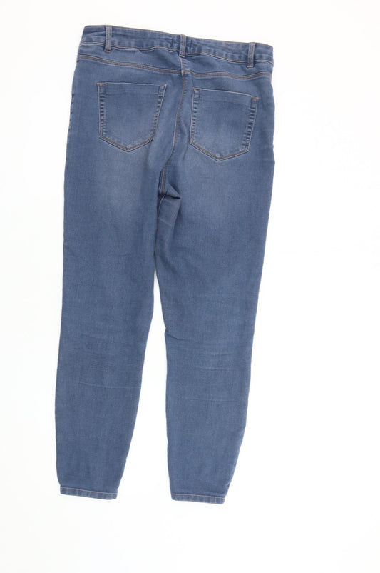Womens UK Size 12 Papaya Regular Fit Slim Blue Jeans