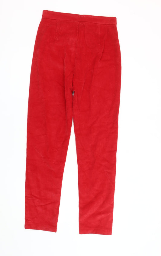 Womens UK Size S PRETTYLITTLETHING Regular Fit Casual Red Trousers