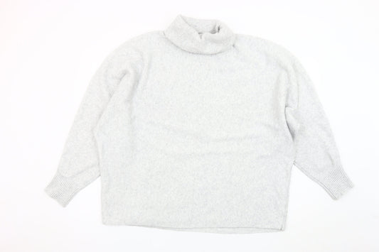 F&F Women’s Grey Roll Neck Jumper, Size L, Relaxed Fit