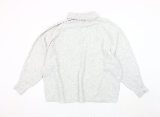 F&F Women’s Grey Roll Neck Jumper, Size L, Relaxed Fit