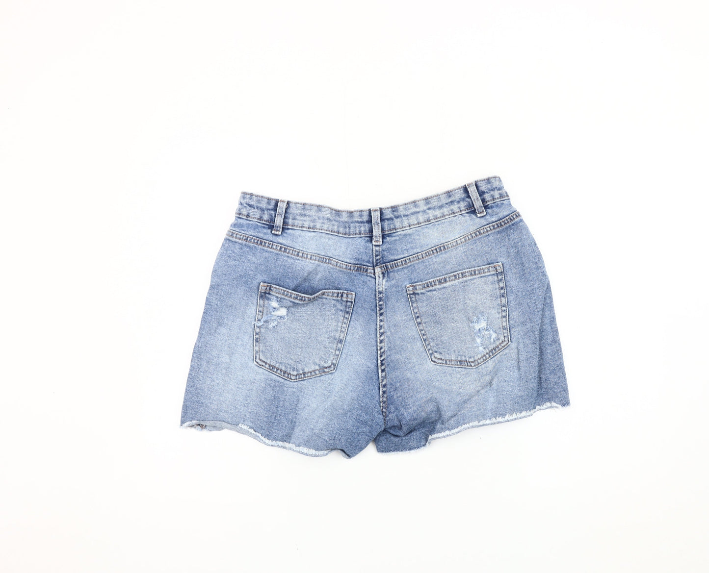 Papaya Women's Blue Cut-Off Denim Shorts Size 14