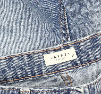 Papaya Women's Blue Cut-Off Denim Shorts Size 14