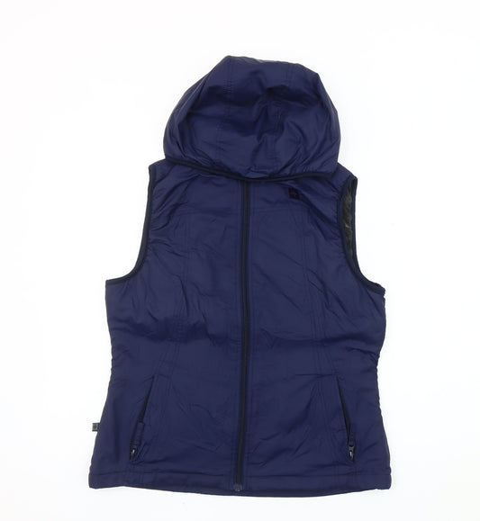 Mountain Warehouse Women's Blue Hooded Puffer Waistcoat Size 12