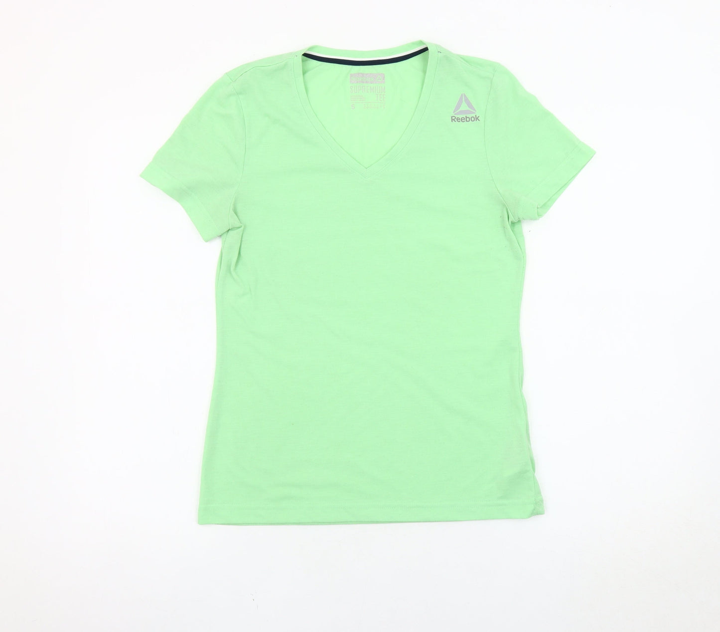 Reebok Women's Green V-Neck T-Shirt S - Gym Essentials