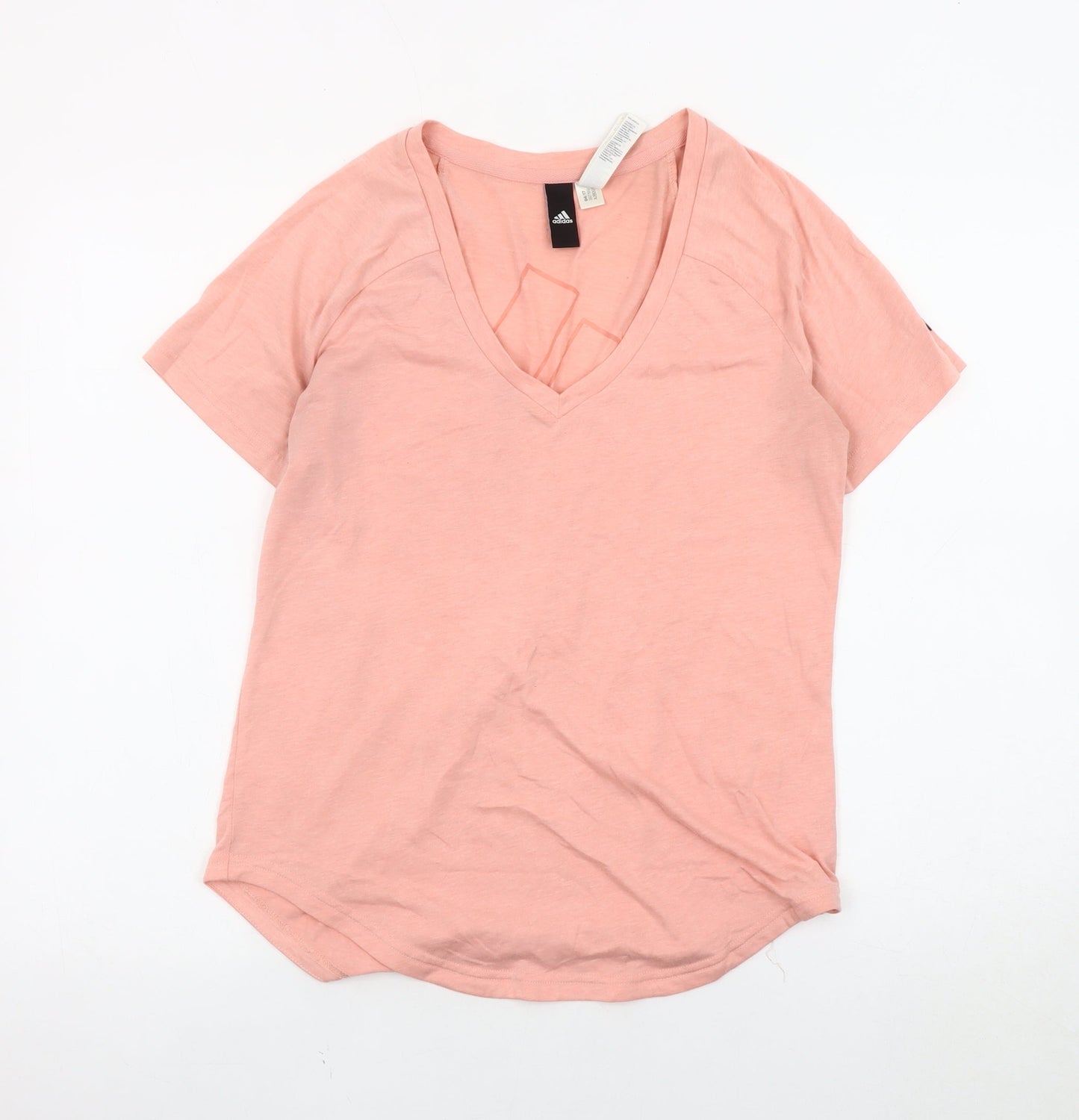 Adidas Women's Pink V-Neck T-Shirt Size S