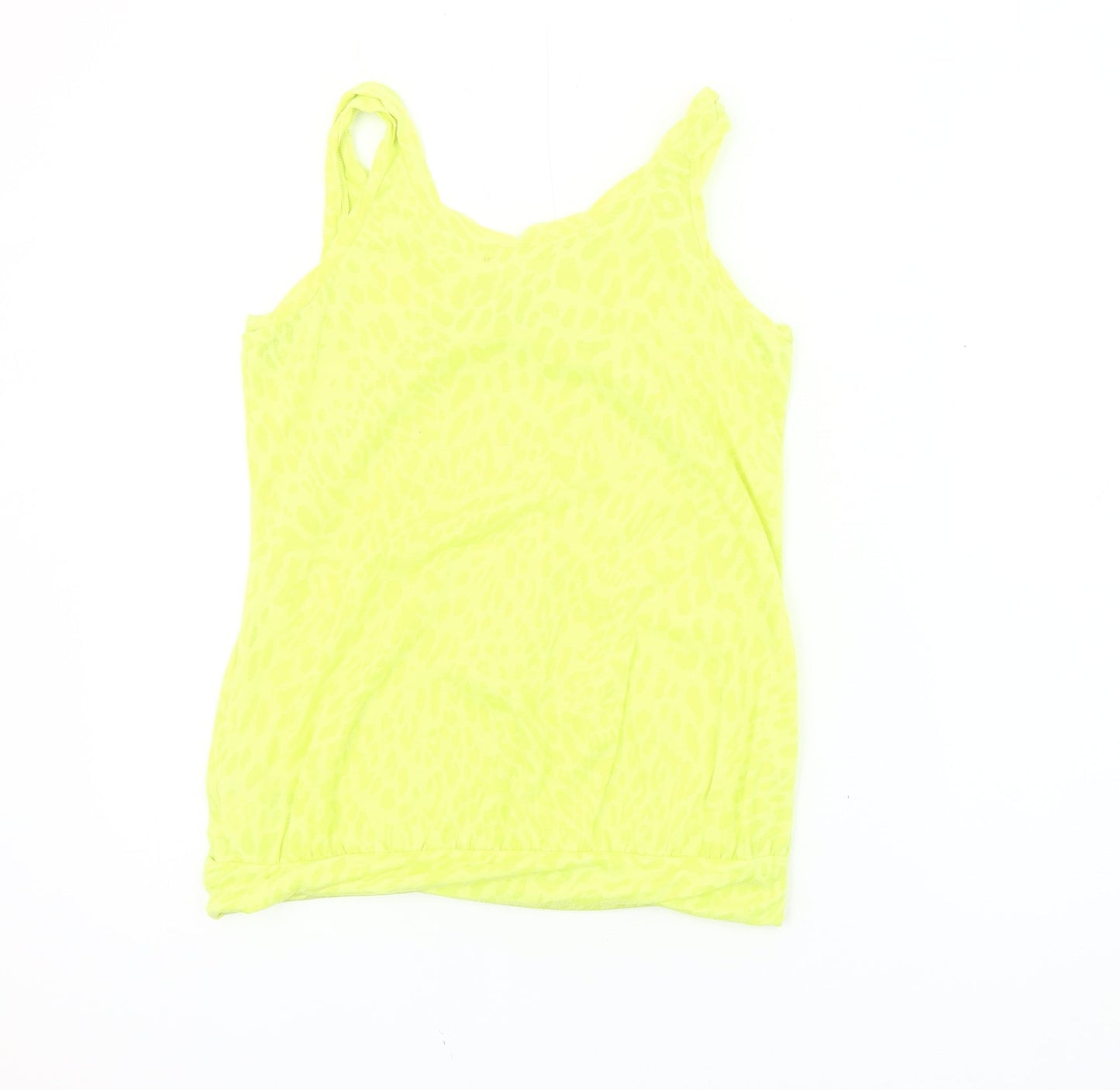 Womens UK Size 8 River Island Yellow Basic Tank