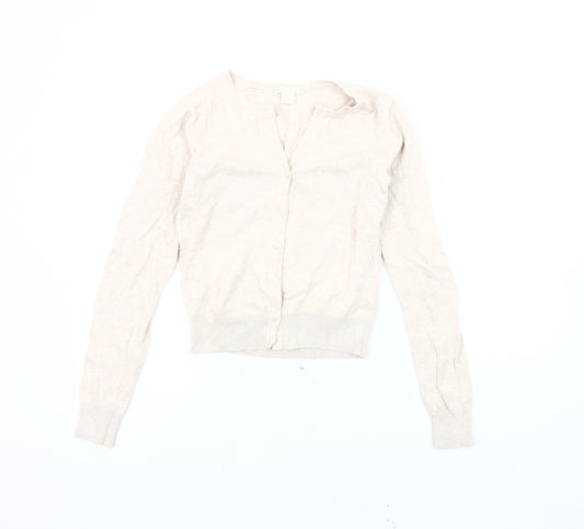 H&M Women's Beige XS Cardigan, Button Accents
