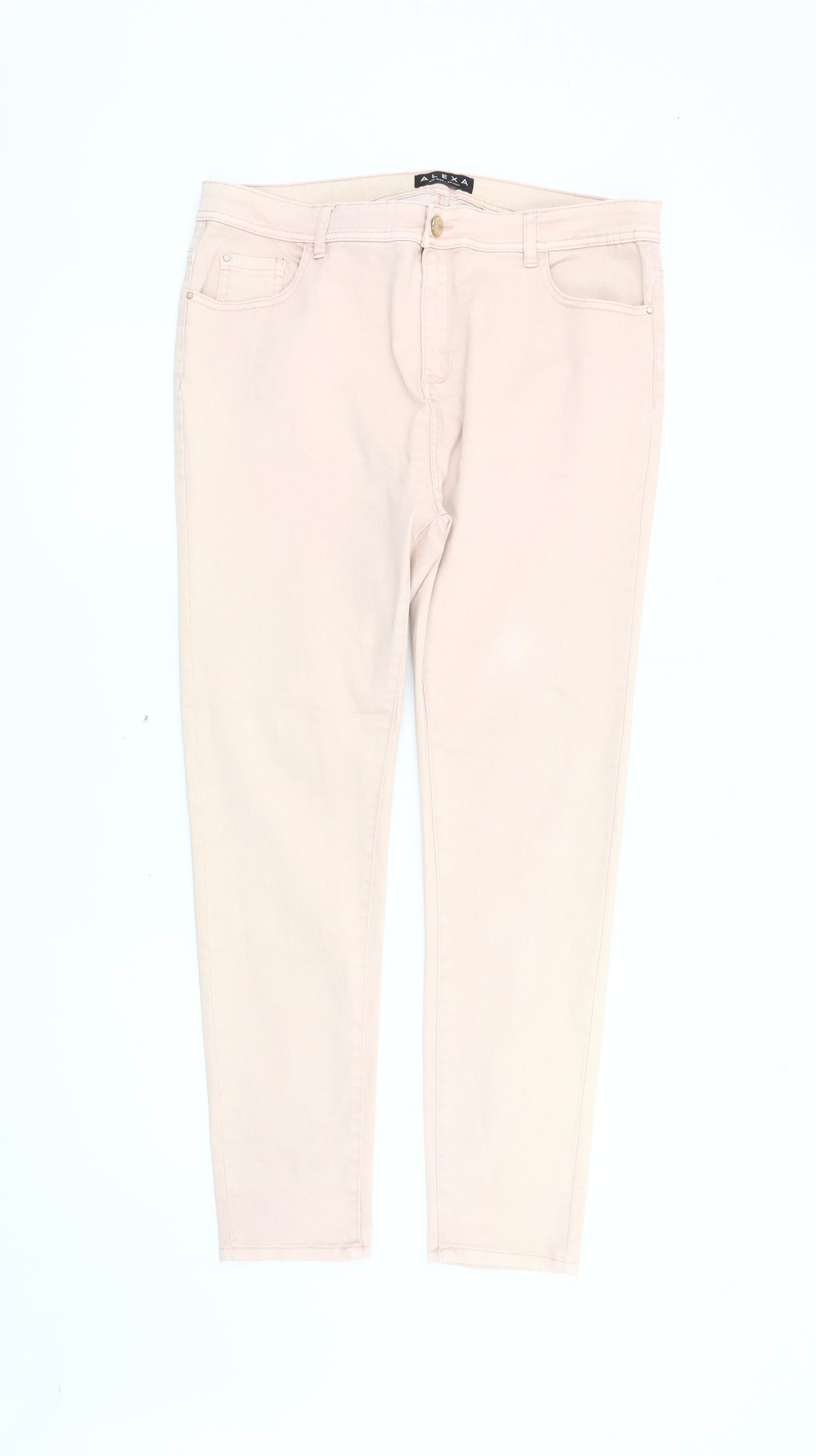 Womens UK Size 18 Peacocks Slim Fit Casual Pink Trousers