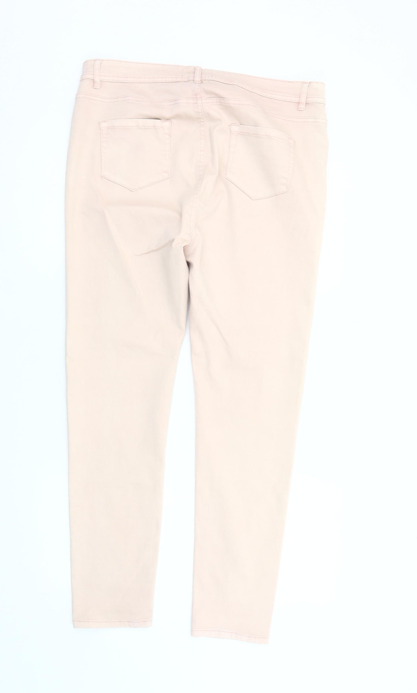 Womens UK Size 18 Peacocks Slim Fit Casual Pink Trousers
