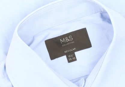 Marks and Spencer Men's Blue Regular Fit Shirt