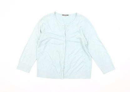 George Women's Green Cardigan UK 16 Round Neck