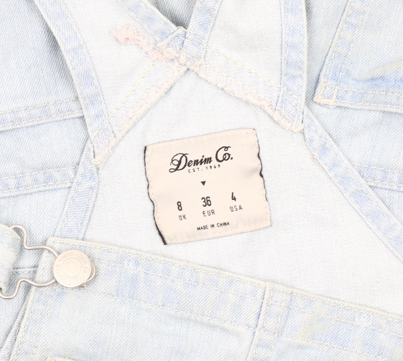 Denim Co. Women's Blue Dungaree Size 8 Casual