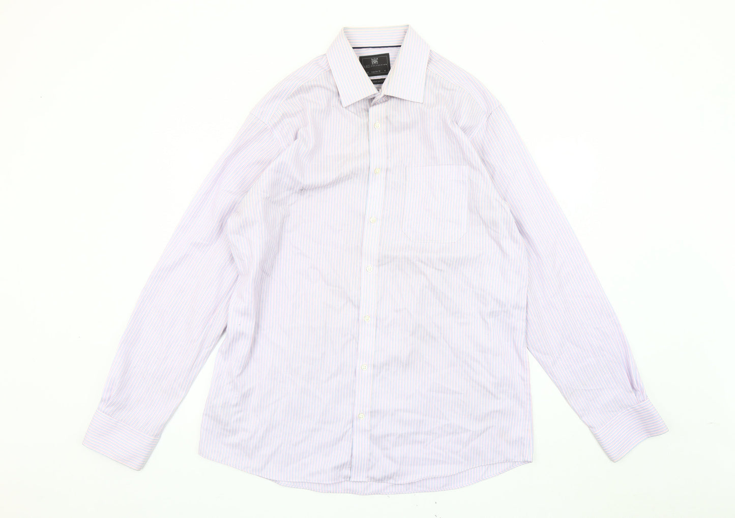 Marks and Spencer Men's Multicoloured Striped Shirt 16.5