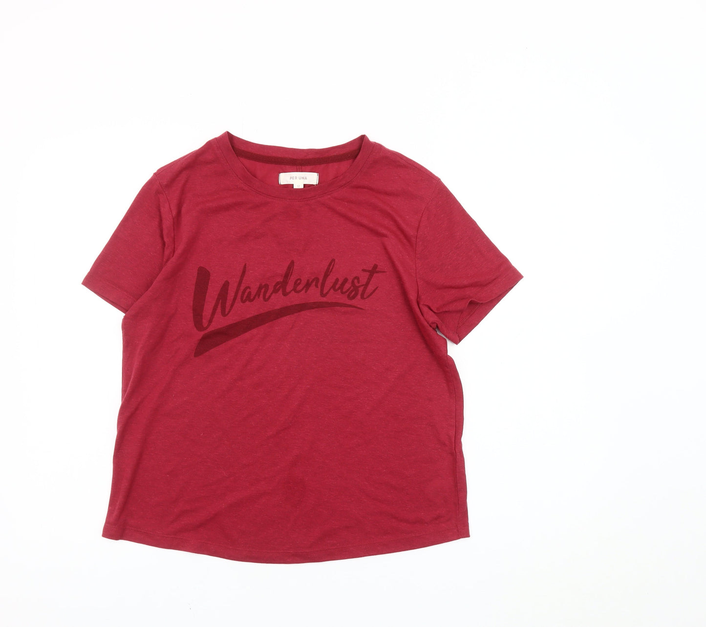 Womens UK Size 12 Marks and Spencer Red Basic T-Shirt