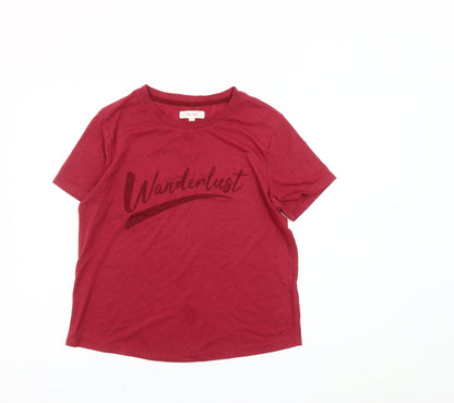 Womens UK Size 12 Marks and Spencer Red Basic T-Shirt