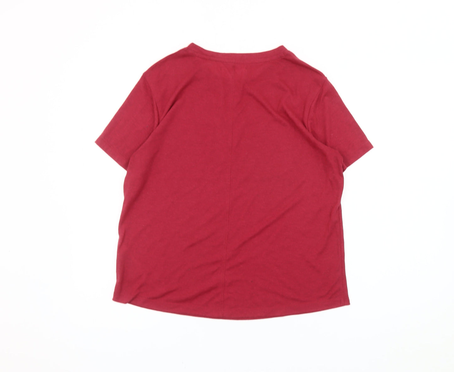 Womens UK Size 12 Marks and Spencer Red Basic T-Shirt