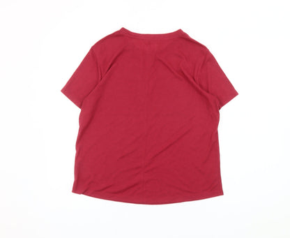 Womens UK Size 12 Marks and Spencer Red Basic T-Shirt