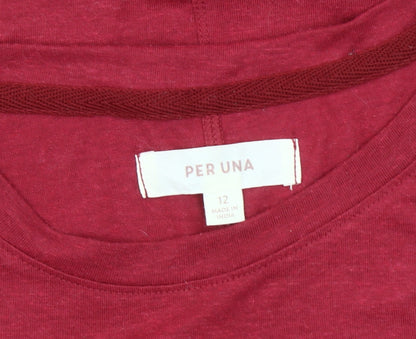 Womens UK Size 12 Marks and Spencer Red Basic T-Shirt