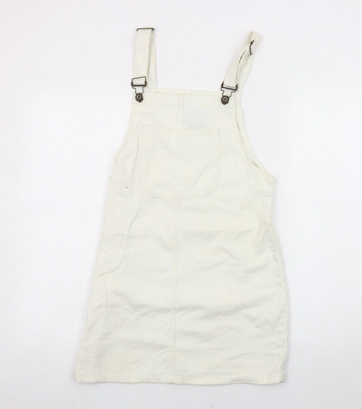 Denim Co. Women's Ivory Pinafore Dress Size 6