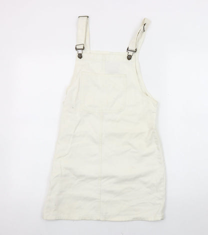 Denim Co. Women's Ivory Pinafore Dress Size 6