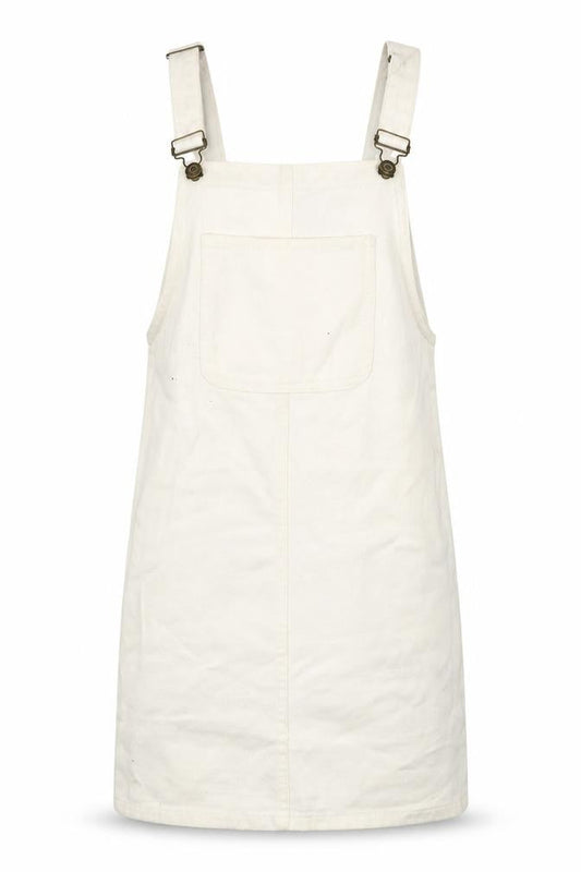 Front view of Denim Co. Women's Ivory Pinafore Dress, size 6