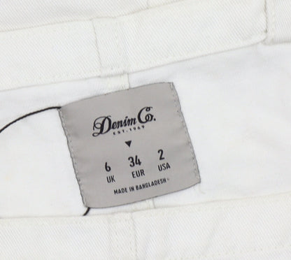 Denim Co. Women's Ivory Pinafore Dress Size 6