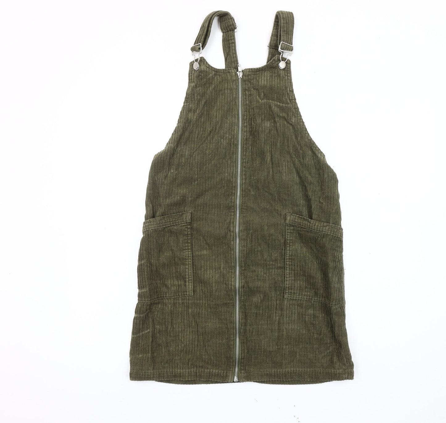 Tu Women’s Green Corduroy Pinafore Dress Size 8