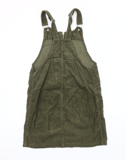Tu Women’s Green Corduroy Pinafore Dress Size 8