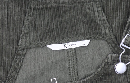 Tu Women’s Green Corduroy Pinafore Dress Size 8