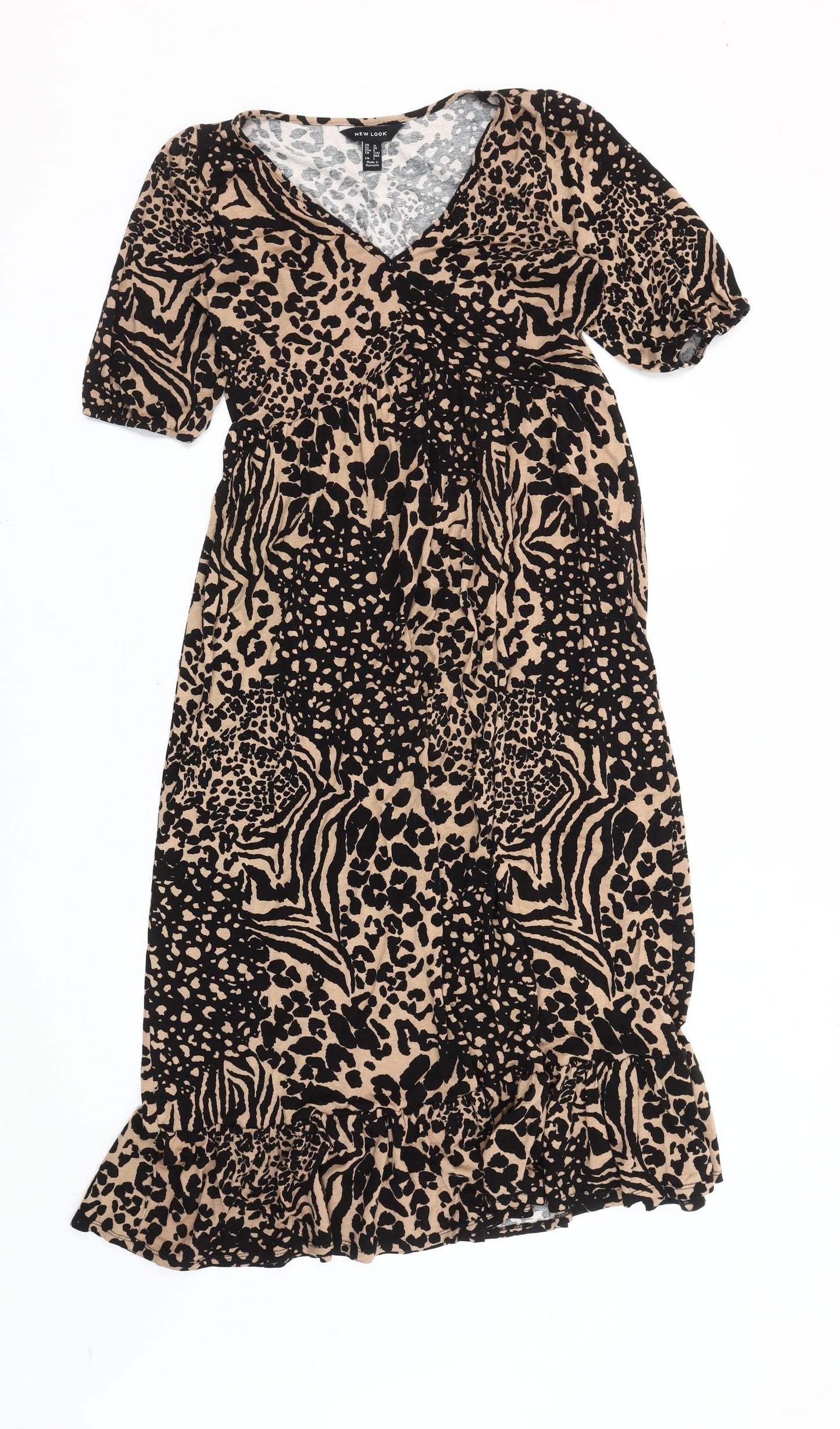 New Look Women's Multicoloured Animal Print Wrap Dress