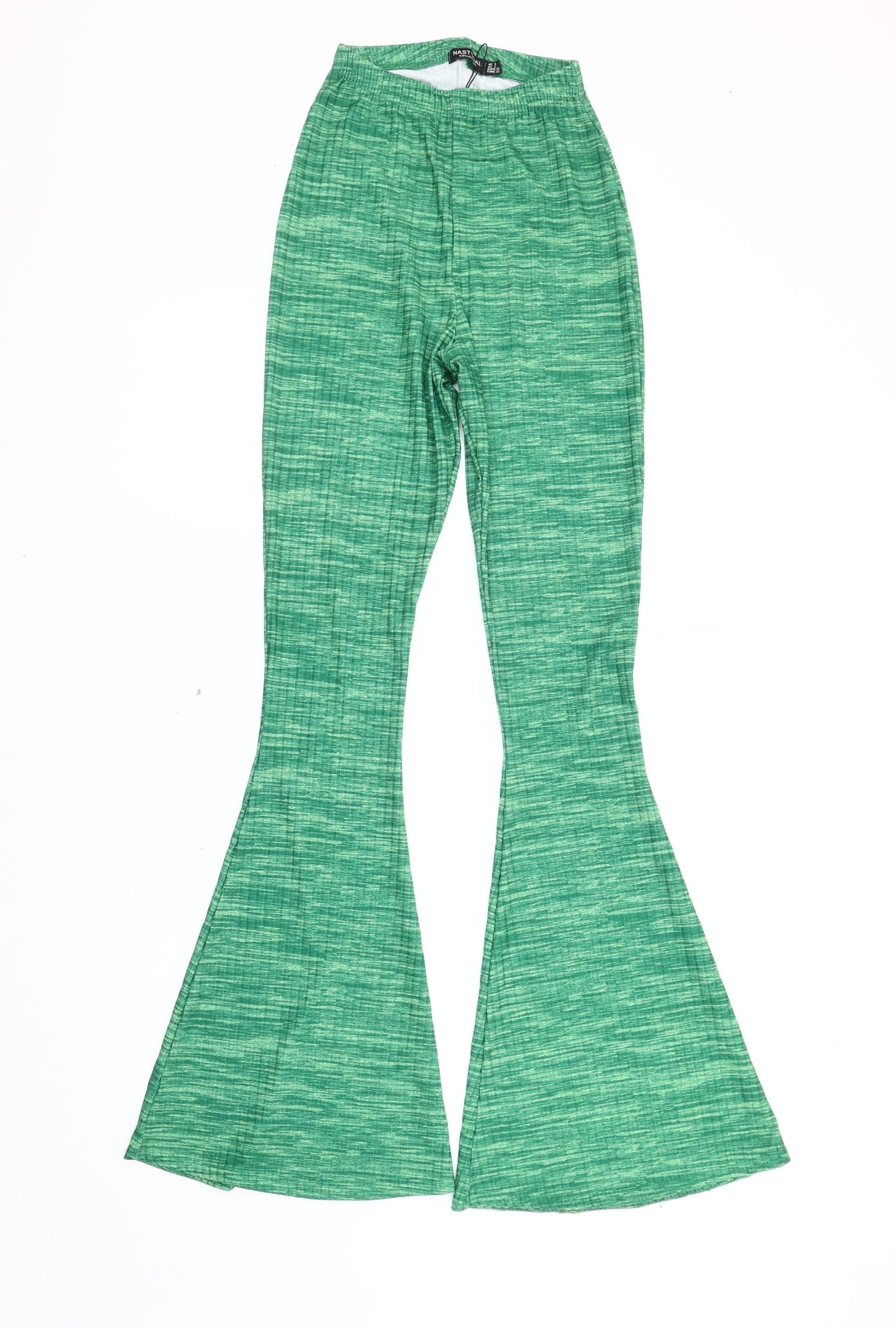 Nasty Gal Women's Green Flared Trousers Size 6