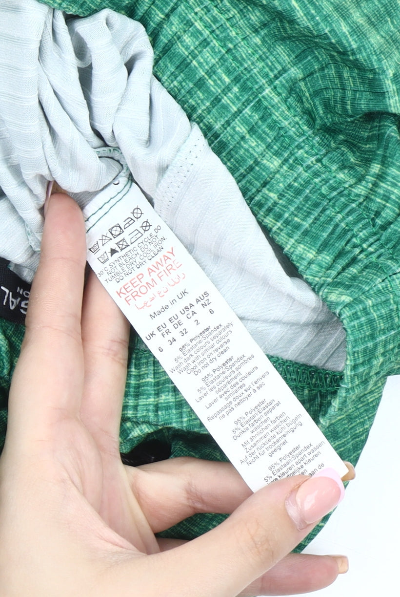 Nasty Gal Women's Green Flared Trousers Size 6